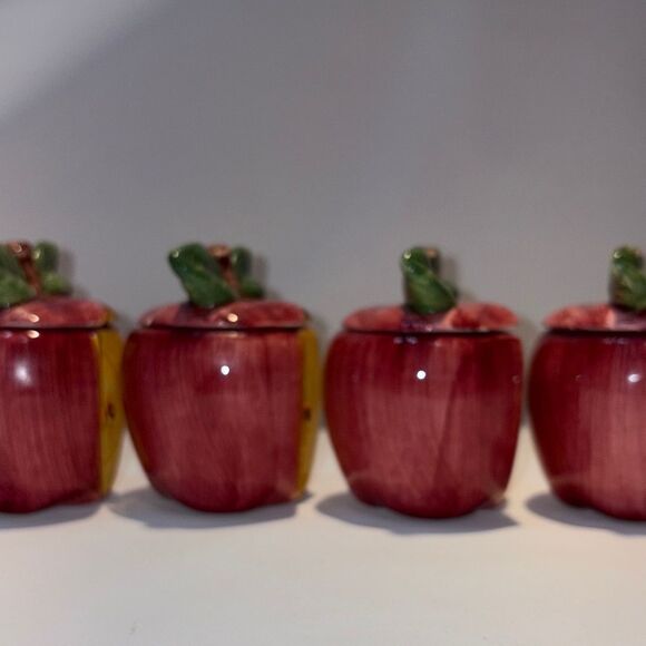 Apple Shaped Ceramic Containers - Picture 2 of 10
